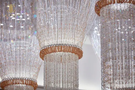 Entryway large long hotel glass pendant chandelier light