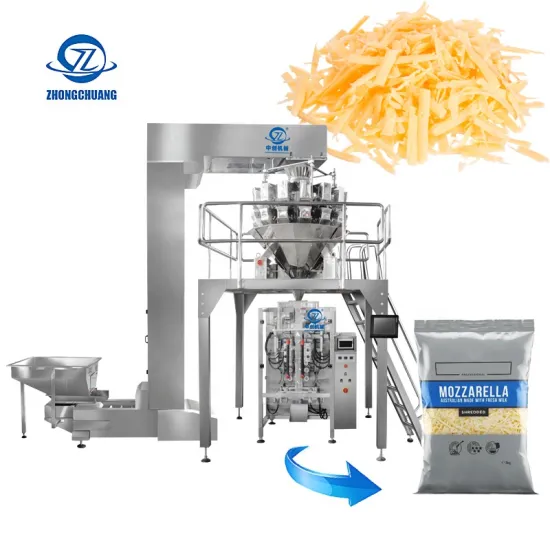 Automatic Roll Film Packaging for Grated Mozzarella Cheese - Vertical Form Fill Seal Machine
