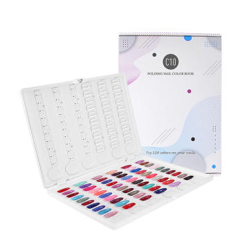 C10 Plastic Nail Sample Display Book - Gel Color Display with Transparent Replacement Tips