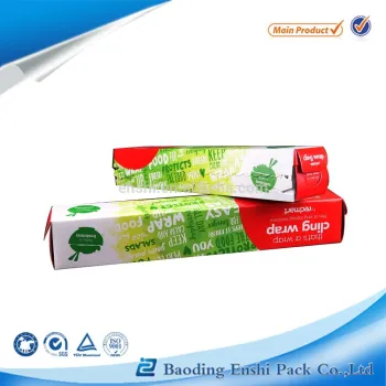 30m hot sale household use food cling wrap with color box and metal cutter