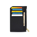 Fashion Design Slim Leather Zipper Wallet Card Holder