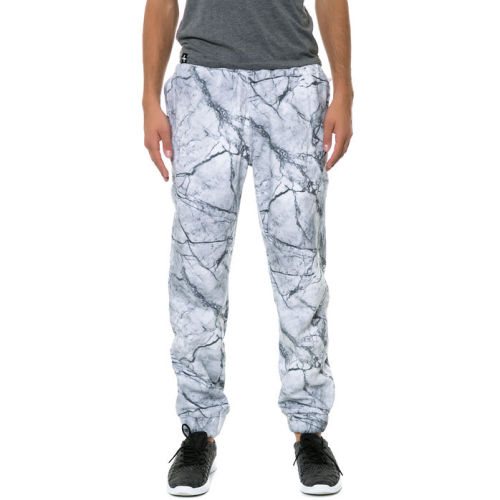Custom printed block french terry mens sweatpants