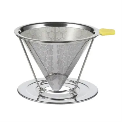 Stainless Steel Cone Pour Over Coffee Dripper Filter