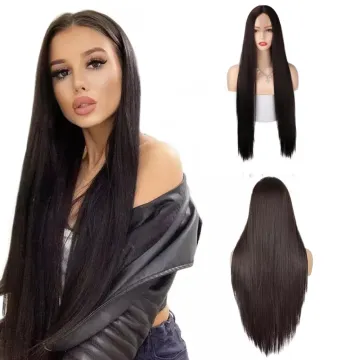 Cheap transparent Lace Front wig Long straight natural synthetic fiber Wig  hd Lace Front Synthetic hair Wigs for black Women