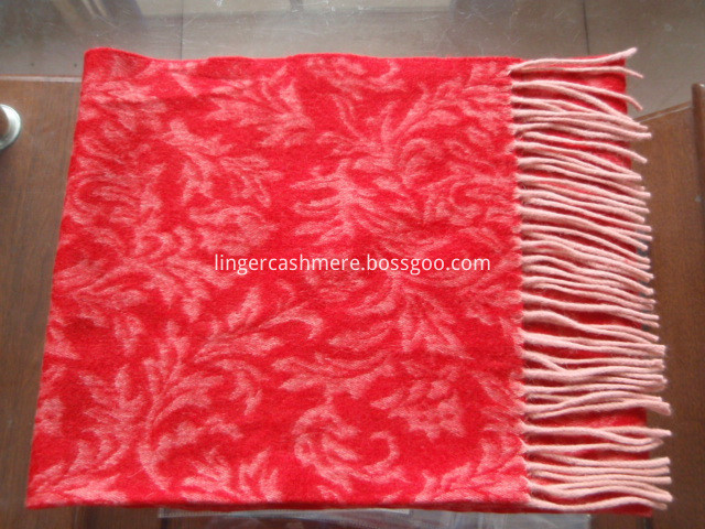 Figured Pure Wool Scarf