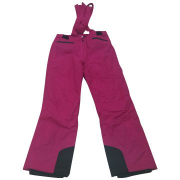 Ski Pants with PU Milky Coating Fabric, Comfortable, Waterproof and Windproof