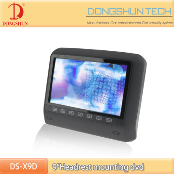 9"headrest DVD without pillow/9"headrest DVD with USB/SD