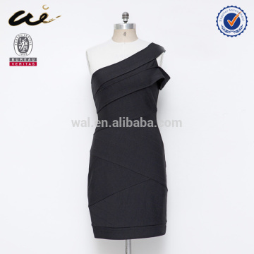 2015 one shoulder black maternity dress