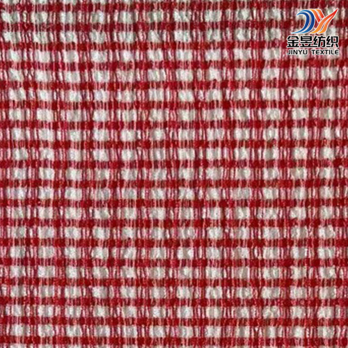 نسيج كريب بطبعة جينغهام معاصرة