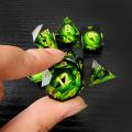 BESCON Dragon's Eye Sharp Edged Polyhedral Dice Set of 7, Handmade Dragon's Eye Dice for Role Playing Game