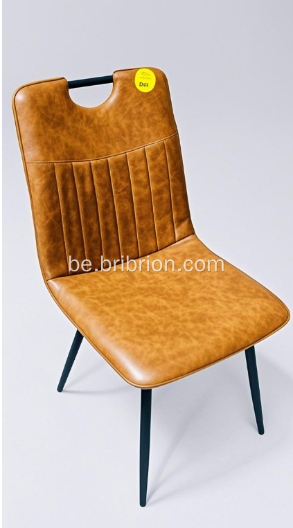 Сучасны крэсла з PU з трывалым чорным металічным рамай