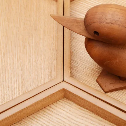 Irene Hexagon Wood Tray