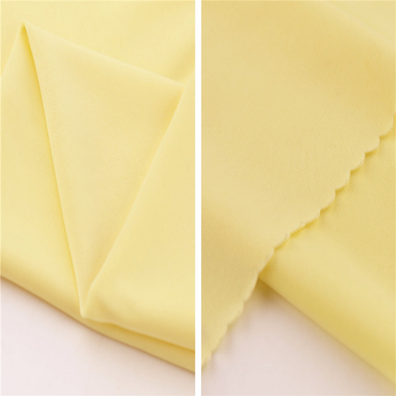 Breathable Yellow Ice Silk Polyester Knitted Garment Fabrics