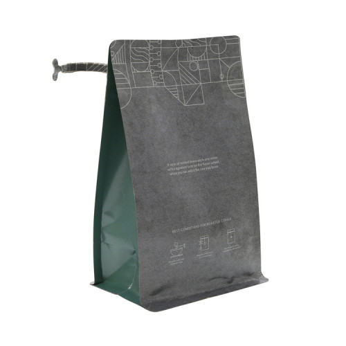 New Design Ziplock Reseal Coffee Kraft Paper Flat Bag