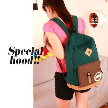 Leisure canvas backpack school bags for girls