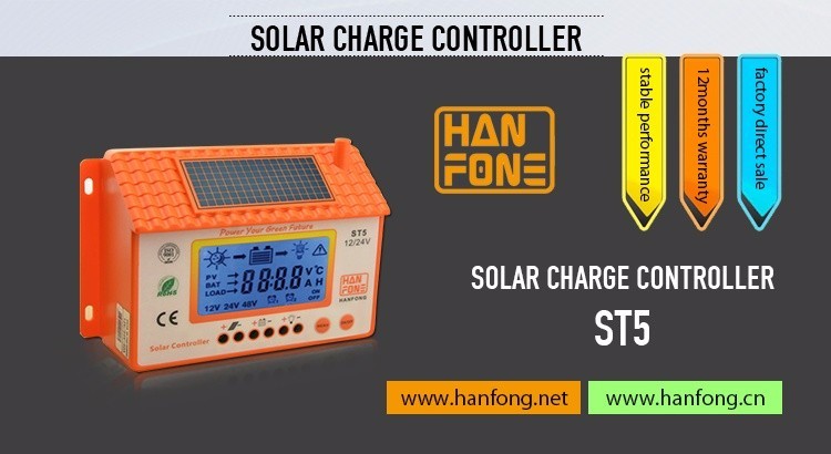 HANFONG New model 12V/24V PWM controller Convenient power supply solar charger controller for solar panel