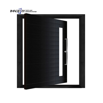 Luxury European Black Metal Pivot Front Doors with Aluminum Frame