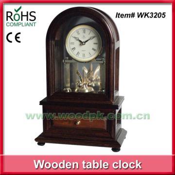 Best selling goods wood rotating table clock radio controlled clock