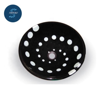 Round Tempered Glass Bathroom Sink with Solid Faucet