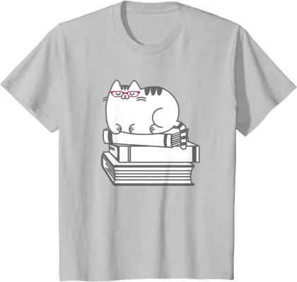 Wholesale Cute Cartoon Cat T-Shirts for Children - Print on Demand Nerdy Kitten Shirts