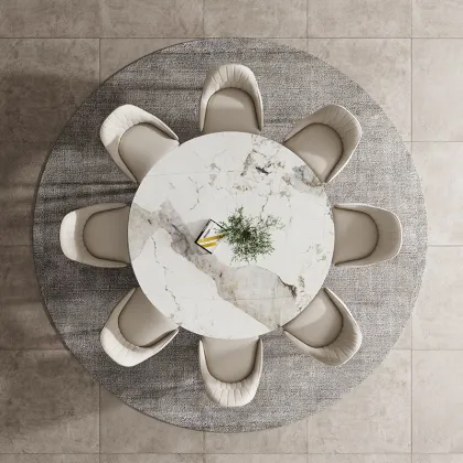 Modern Retractable Dining Table and Chair Combination for Foshan Factory