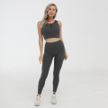 Crop Top Reißverschluss BH Legging Sportsuit