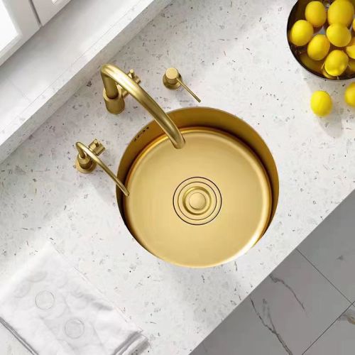 Waschbecken aus goldenem Nano-Edelstahl
