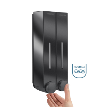 Leelongs Black Double Tank Large Capacity Bathroom Soap Dispenser