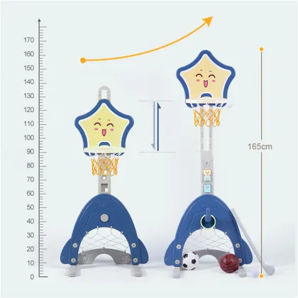 Adjustable Basketball Stand for Children's Amusement Park Toy: PE Plastic Pentagram Ball Rack