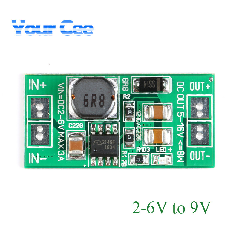 2pcs Boosting converter Power Supply Module Step Up Converter DC-DC Voltage Regulator Adjustable PCB Board 3.3V 3.7V 5V to 9V