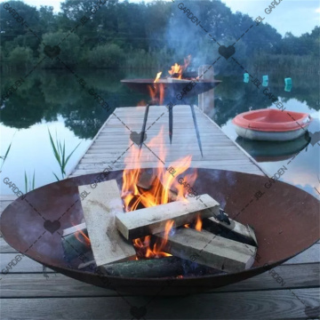 Corten Steel Wood Burning Fire Bowl