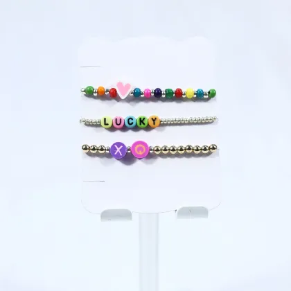 Lucky girl bracelet with 12MM soft clay lettering