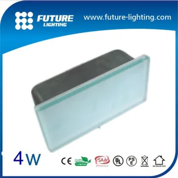 Outdoor stainless stell + glass cover LED brick light garden landscape