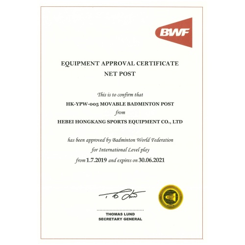BWF Approved Movable Badminton Net Post