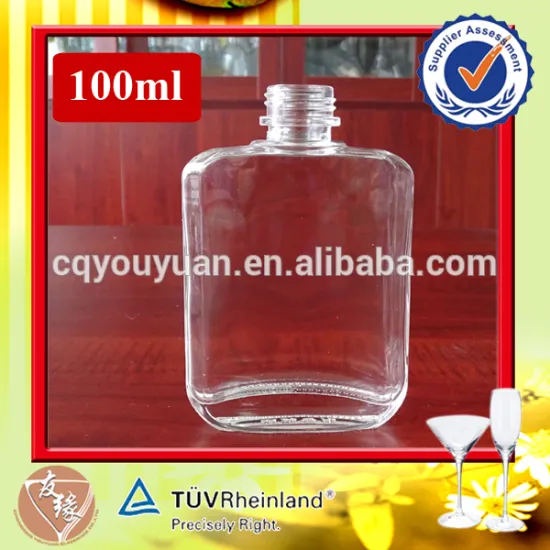 regular flint glass flat clear spirits glass bottle 150 ml screw cap top