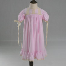 Cap Sleeve Viscose Girls Pink Heirloom Dress