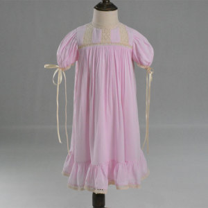 Cap Sleeve Viscose Girls Pink Heirloom Dress