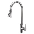 Single lever deck mount flexible kitchen faucet with ball spout