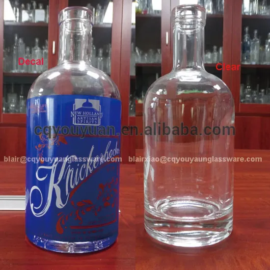 Empty Transparent Glass Vodka Bottle 750ML Bordeaux Wine Bottles