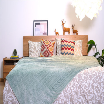 Jacquard Woven Coral Fleece Grain Pattern Indoor Blankets