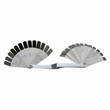 Feeler Gauge with Chrome-plated Case and 26 Blades, Available in Various Sizes