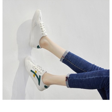 2021 zapatos de dama blanca con diseño de correa de colores laterales