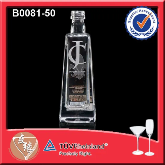 Screw Top Mouth Blown Glassware Square 50 Wine Glass Bottle