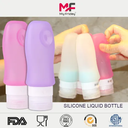 Manufacturer Free Squeeze Silicone Travel cosmetics jars Convenient Bpa Free Squeeze Silicone Travel Shampoo Bottle
