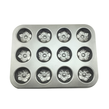 12 Tassen Antihaft-Blumen-Muffinform