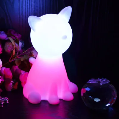 LED cat shape night light for kids or children 2016 christmas gifts