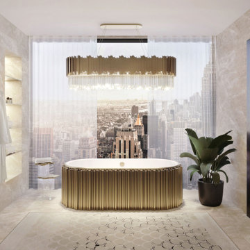 BOCA DO LOBO Portugal Direct Sales: Luxury Round Brass and Stainless Steel Bathroom Bathtub