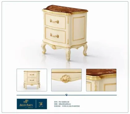 Gold Plated European Louis Style Bedroom Gold Gorgeous Night Stand With Drawers