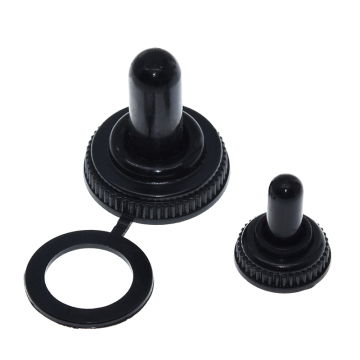6mm Shaft Hole Mini MTS Toggle Switch with Water Dust Proof CP Rubber Boot Cover WPC-05 Black M12x0.75mm M6x0.75 Threaded