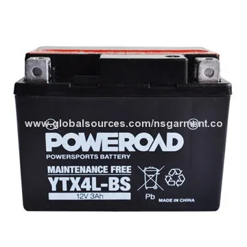 Maintenance-free Motorcycle Battery, Supplied Dry with Acid Bottle, 12V/3Ah Capacity